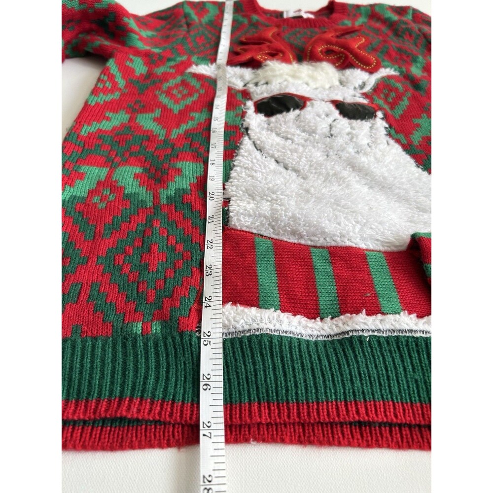 Soft Faux Fur Llama Sunglasses Ugly Christmas Sweater Holiday Red Green Unisex M - Picture 7 of 10